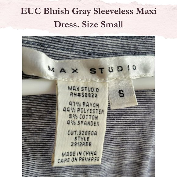 Final Price -EUC Bluish Gray Sleeveless Maxi Dress w/ Scoop Neck, Grecian Waist - Picture 5 of 5